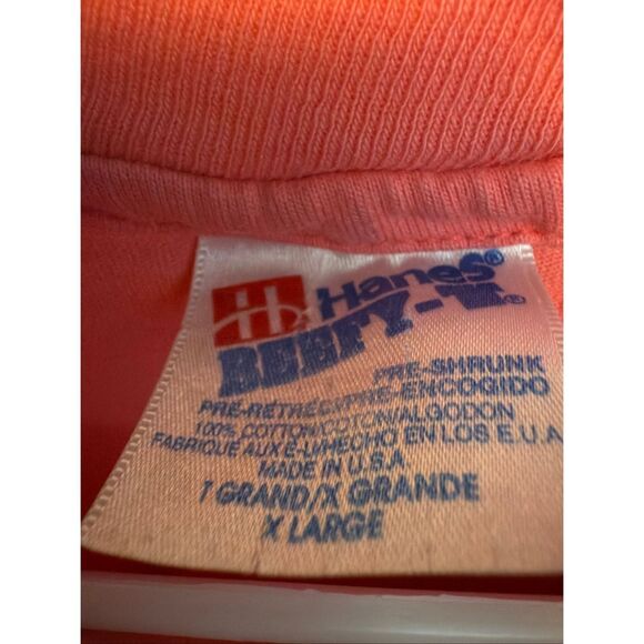 Vintage Hooters Made In The USA T-shirt Men’s Size XL Peach Single Stitch - Picture 3 of 5